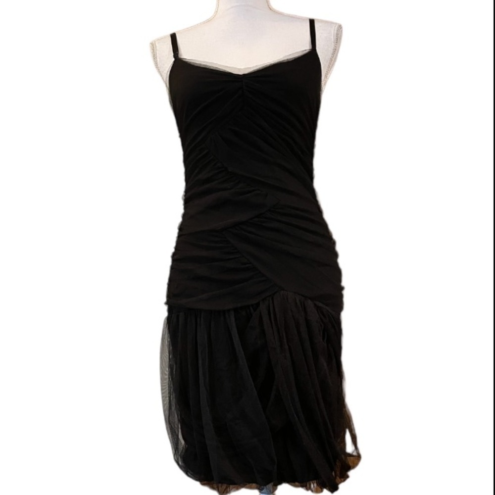 Bailey 44 Dress Women’s Medium Black Mesh Black Tie Classy Party Mini